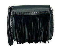 Cartera Sam Edelman Muñequera Flecos Estilo Occidental Doble Bolsillo Negra Cartera Boho segunda mano  Embacar hacia Argentina