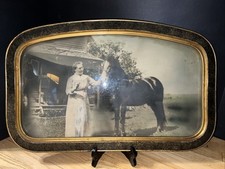 Quadro antigo Chicago Portrait Co 1920 foto Pioneer Country Horse vidro convexo comprar usado  Enviando para Brazil