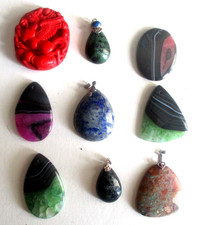 Lote de 9 pingentes de pedras preciosas semipreciosas da moda comprar usado Lote de 9 pingentes de pedras preciosas semipreciosas da moda comprar usado  Enviando para Brazil