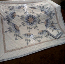 Colcha estilo colcha com remendo geométrico mistura de algodão 86"X83+2 fronha comprar usado  Enviando para Brazil