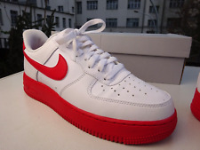 NIKE AIR FORCE 1 RETRO CK7663-102 Herren Sneaker Leder Weiß-Rot Gr.41(UK7) Neuw comprar usado  Enviando para Brazil