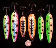 Iscas de pesca downrigger colheres de pesca truta salmão brilho ultra verde, usado comprar usado  Enviando para Brazil