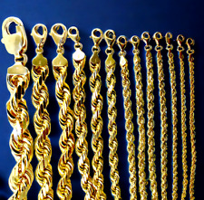 Pulseira de corrente de ouro amarelo 14K corte diamante real 1mm-10mm 7"-30" comprar usado  Enviando para Brazil