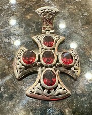 cross pendant garnet for sale  Prairieville