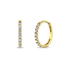 Brincos de argola de ouro 14k com zircônia cúbica transparente para crianças/crianças/meninas comprar usado  Enviando para Brazil