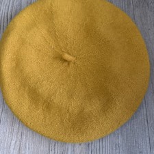 Chapéu artista boina francês vintage feminino lã amarelo mostarda boné malha fina em excelente estado usado comprar usado  Enviando para Brazil