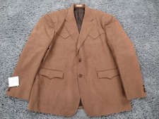 Jaqueta masculina vintage Kenco 54R marrom camurça poliéster blazer ocidental * comprar usado  Enviando para Brazil
