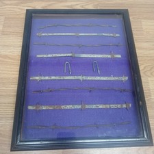Antique Barbed Wire Strands In Shadowbox Authentic Texas Wire Plus Fence Nails for sale  Sterling City
