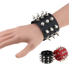 Bracelete de punho cravejado Punk Spike pulseira larga de couro multicamadas comprar usado  Enviando para Brazil