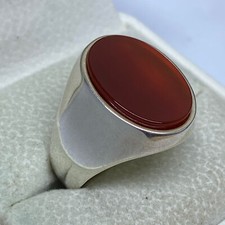 Anel masculino ágata Aqeeq 925 prata esterlina EUA 12 – 11g feito à mão estilo turco, usado comprar usado  Enviando para Brazil