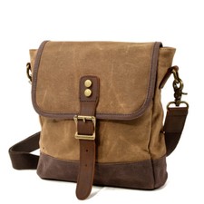 Mini bolsa tiracolo retrô de lona encerada impermeável masculina bolsas de ombro para viagem comprar usado  Enviando para Brazil