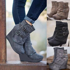 Sapatos femininos wedge Chelsea robusto plataforma com zíper no tornozelo fivela tamanho comprar usado  Enviando para Brazil