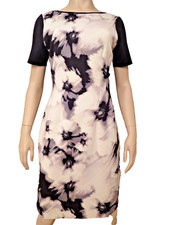 Vestido lápis Elie Tahari Holly neoprene floral preto branco tamanho 10 novo com etiquetas curto $398 comprar usado  Enviando para Brazil