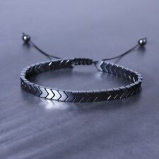 Pedra energética hematita natural feita à mão pedra preciosa cura Reiki pulseira da sorte masculina comprar usado  Enviando para Brazil