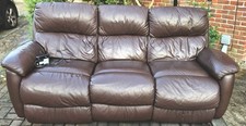 Seater leather brown for sale  CHESSINGTON