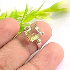 Lindo anel de prata esterlina 925 corte quartzo limão feito à mão todos os tamanhos disponíveis comprar usado  Enviando para Brazil