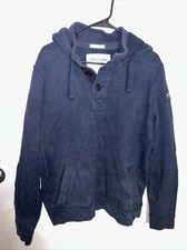 Moletom Y2K Abercrombie & Fitch masculino médio 1/4 botão azul lã músculo comprar usado  Enviando para Brazil