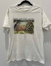 Camiseta Vintage Anos 90 Paul Gauguin Taiti Bora Bora Pintura Arte - Branca / Média, usado comprar usado  Enviando para Brazil
