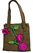 Bolsa de ombro vintage flor de feltro peculiar comércio justo feita à mão tátil eclética comprar usado  Enviando para Brazil