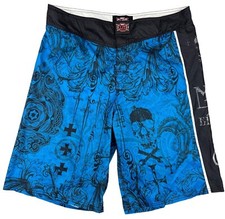 Shorts atlético masculino gráfico azul e preto MMA Elite tamanho M, usado comprar usado  Enviando para Brazil