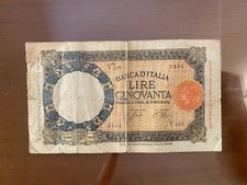 BANCONOTA LIRE 50 LUPETTA FASCIO ROMA I TIPO 21 10 1938 MB/BB SABAUDA  comprar usado  Enviando para Brazil