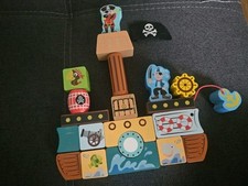 Bauklötze holz piratenschiff gebraucht kaufen  Osnabrück