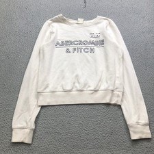 Moletom Abercrombie & Fitch Feminino XS Manga Longa Logotipo Gráfico Branco Preto comprar usado  Enviando para Brazil