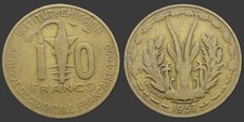 Moneda Afrique Occidentalle Française 1957 10 francos Togo segunda mano  Embacar hacia Mexico
