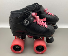 Patins Jackson Derby preto com rodas Atom rosa infantil tamanho 1 comprar usado  Enviando para Brazil