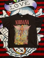 Camiseta Vintage Anos 90 Nirvana In Utero G Ponto Único Gráfica Anjo, usado comprar usado  Enviando para Brazil