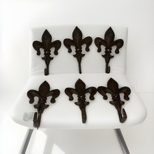 Ganchos decorativos de parede Fleur De Lis rústico metal fundido chapéu 7"T conjunto de 6 comprar usado  Enviando para Brazil