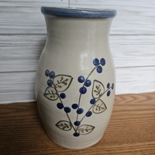 Vintage Beaumont Brothers Pottery BBP Salt Glaze 7" Vase Leaves & Berries  for sale  Acushnet