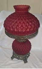Abajur de mesa ponto diamante vermelho rubi com base de ferro fundido comprar usado  Enviando para Brazil