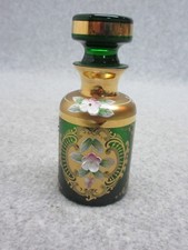 Garrafa de perfume de vidro antiga BOHEMIAN MOSER dourada + flores em perfeito estado comprar usado Garrafa de perfume de vidro antiga BOHEMIAN MOSER dourada + flores em perfeito estado comprar usado  Enviando para Brazil