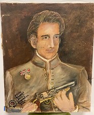 Vintage Frank James Segurando Revólver ARTE POPULAR OUTSIDER Pintura Guerra Civil comprar usado  Enviando para Brazil