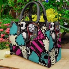 Carteira de mão Jack Skellington e Sally de couro, bolsa de ombro de Halloween, usado comprar usado  Enviando para Brazil