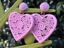 Pink heart earrings for sale  NEWRY