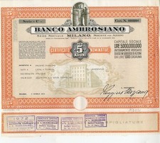 Certificato azionario azione usato  Italia
