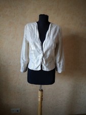 Jaqueta feminina STELLA NOVA forro um botão algodão lurex champanhe tamanho 36 comprar usado  Enviando para Brazil
