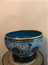 CLOISONNE VASE COUPE CACHE POT BOL JARDINIERE BRONZE EMAUX CHINE CHINOIS ASIE, usado comprar usado  Enviando para Brazil