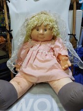 Large Blue Box Doll In The Cabbage Patch/dandee Style W/ Pretty Lace Train Clip comprar usado  Enviando para Brazil