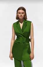 Zara green blazer for sale  LONDON