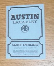 Austin wolseley price for sale  FAREHAM