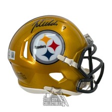 Mini capacete de futebol americano Justin Fields autografado Pittsburgh Steelers Flash - BAS comprar usado  Enviando para Brazil