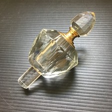 Rolha de vidro vintage corte transparente com decoração de aparador folheada a ouro 2,25"P x4,5"H comprar usado  Enviando para Brazil
