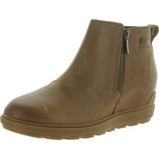 Botas anabela Sorel femininas Eviell com zíper couro marrom sapatos 10 médias (B,M) BHFO 8820, usado comprar usado  Enviando para Brazil