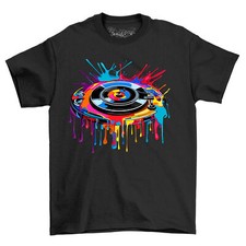 Camiseta Design de Gotejamento de Pintura Disco de Vinil - Groovy e Colorida! Camiseta engraçada, Uni comprar usado  Enviando para Brazil