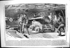 Placa de prática de armas com estampa antiga 1860 navio H.M.S. Brilliant Navy Sailors War 19th comprar usado Placa de prática de armas com estampa antiga 1860 navio H.M.S. Brilliant Navy Sailors War 19th comprar usado  Enviando para Brazil