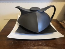 Antigo Montgolfier França Preto Moderno Tea Pot Prato de Jantar e Salada comprar usado  Enviando para Brazil