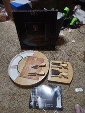 Conjunto de tábua de queijo bambu com talheres na gaveta deslizante utensílios de aço inoxidável comprar usado  Enviando para Brazil